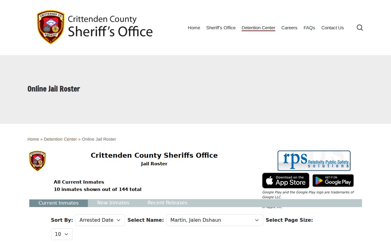 Crittenden County arrest lookup sheriff online jail roster link