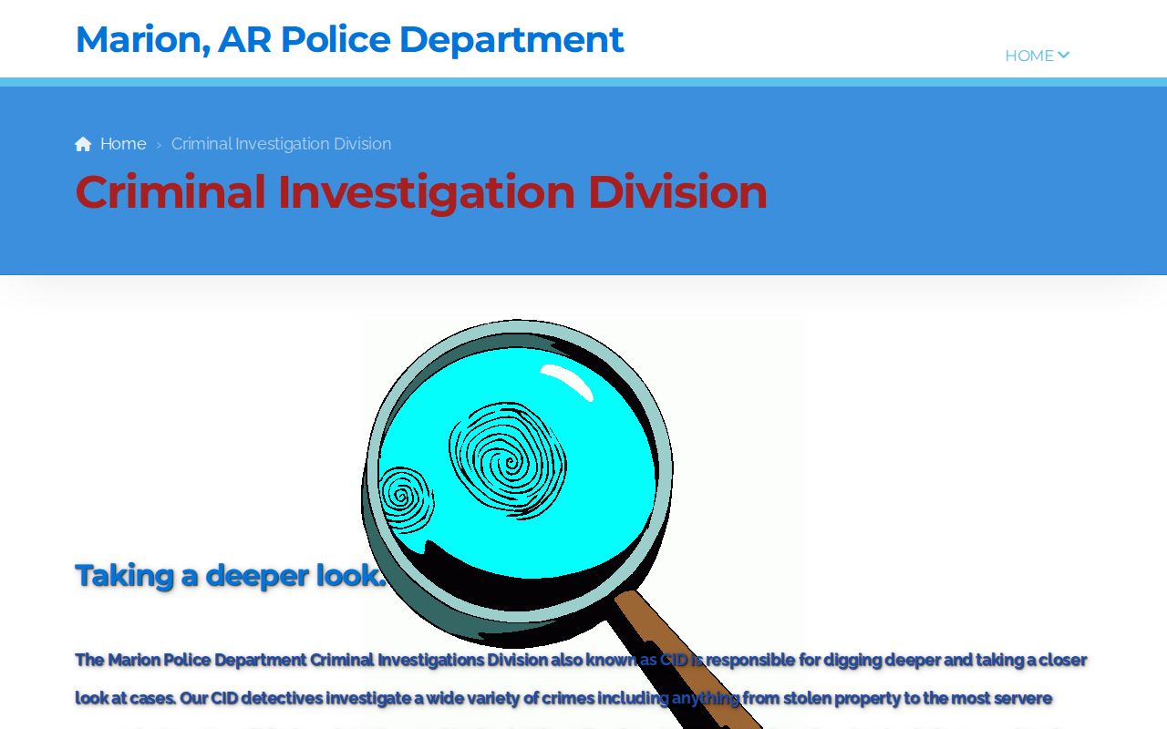 Crittenden County criminal records Marion Police Criminal Investigation Division