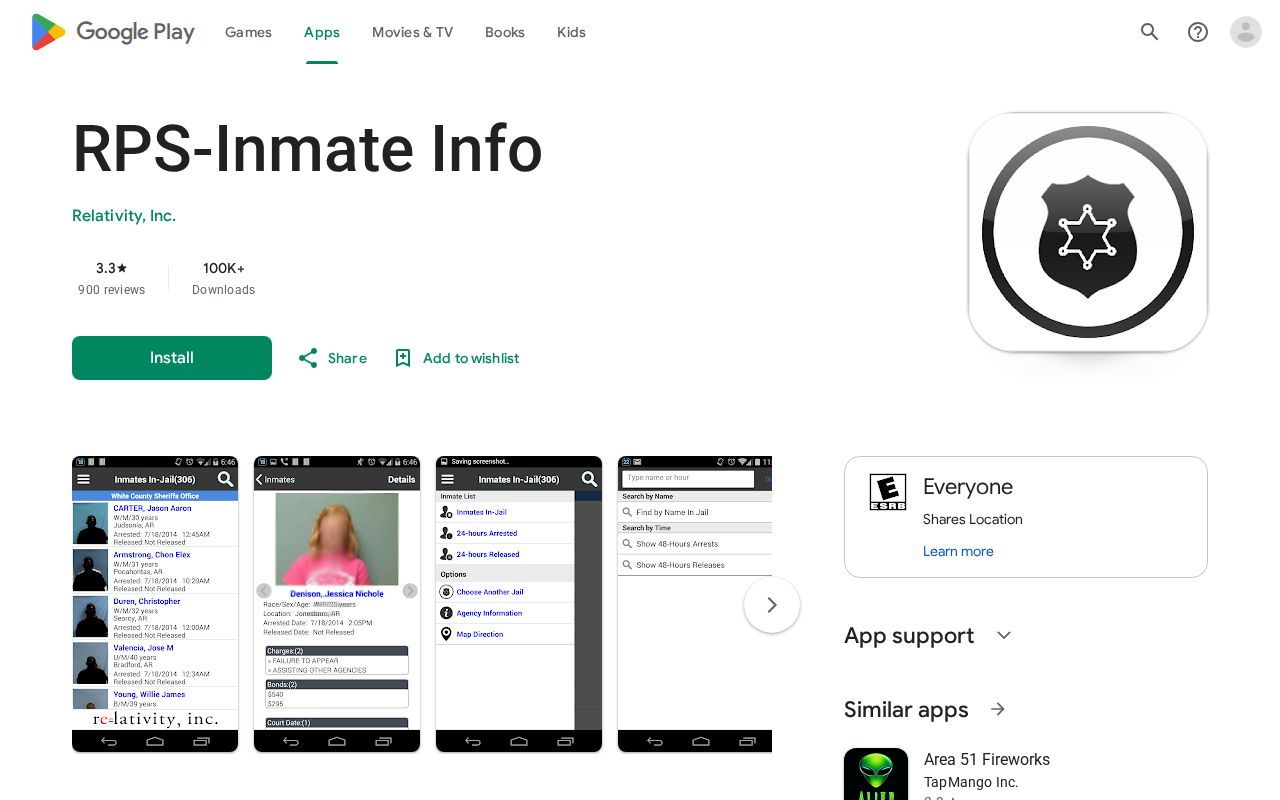Crittenden County criminal records RPS Inmate Info Google Play listing